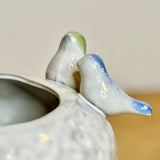 Large Ceramic Vase with Perching Birds