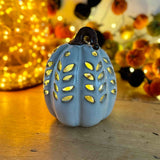 White Ceramic Pumpkin with LED