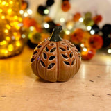 Orange Ceramic Pumpkin with LED