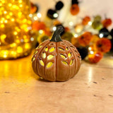 Orange Ceramic Pumpkin with LED