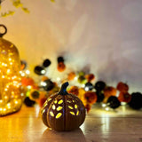 Orange Ceramic Pumpkin with LED