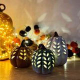 White Ceramic Pumpkin with LED