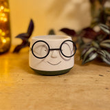 Small Smiley Face Pot with Glasses