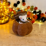 Large Felt Mouse in Pumpkin