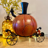 Light Up Metal Pumpkin Carriage