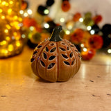 Orange Ceramic Pumpkin with LED