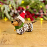 Felt Sausage Dog in Festive Jumper