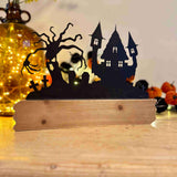 Trick or Treat Glittery Metal & Wood Decoration