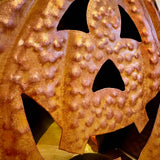 Tall Copper Effect Metal Pumpkin