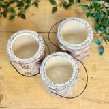 Set of 3 Grey Dolomite Pots