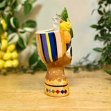 Lady with Melon, Pineapple & Parrot Hat Vase