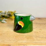 Ceramic Green Parrot Pot