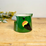 Ceramic Green Parrot Pot