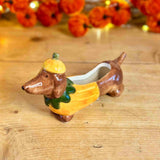 Daschund Pumpkin Pot