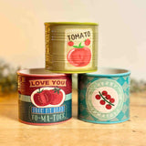 Set of 3 Ceramic Retro Tomato Pots