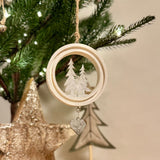 Wood & Metal Tree Scene Decoration
