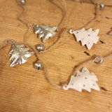 Silver & White Metal Tree Garland