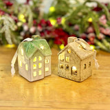 Mini Hanging Light-Up Ceramic Houses