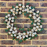 White Metal Flower Wreath