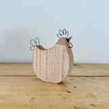 Wooden Chicken With Floral Pattern