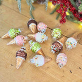 Set of 12 Glass Ice Cream Baubles
