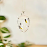 Glass Egg Bauble with Bees