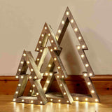 Set of 3 Grey Wooden LED Nested Trees