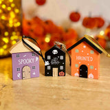 Set of 3 Hanging Halloween Houses