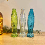 Trio of Glass Fish Bottles