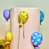 Pink Ceramic Floral Balloons Vase