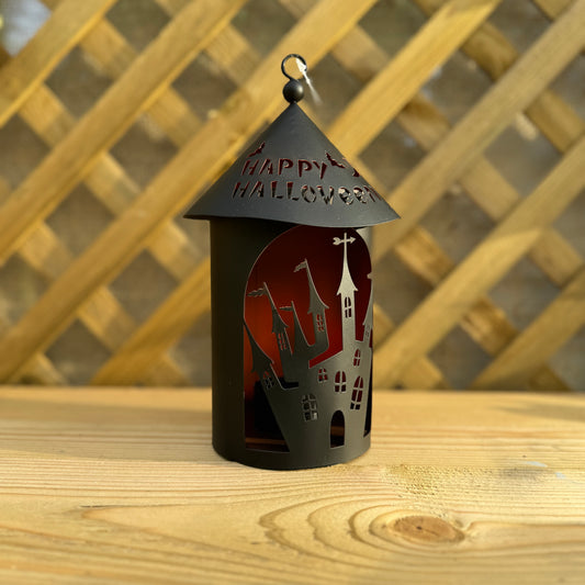 Large Black Happy Halloween Lantern