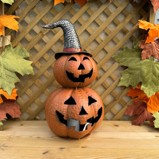 Large Metal Pumpkins With Hat