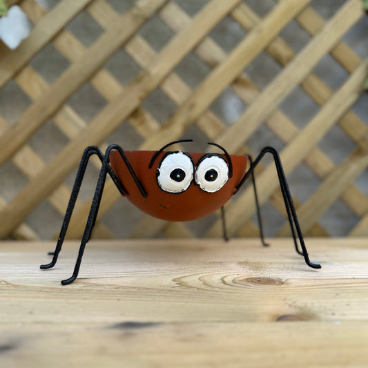 Metal Orange Spider Bowl