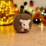 Felt Mouse in Pumpkin