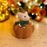 Hanging Felt Mouse in Pumpkin