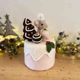 Felt Mouse in Pink Cake
