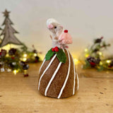 Felt Mouse on Christmas Pudding