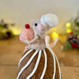 Felt Mouse on Christmas Pudding