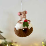 Hanging Felt Mouse With Donut