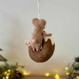 Hanging Felt Mouse With Donut