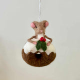 Hanging Felt Mouse With Donut