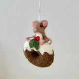 Hanging Felt Mouse With Donut