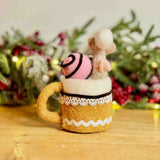 Felt Mouse in Hot Chocolate Mug