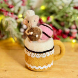 Felt Mouse in Hot Chocolate Mug