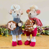 Large Pair of Felt Mice Bakers