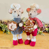 Large Pair of Felt Mice Bakers