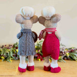 Large Pair of Felt Mice Bakers