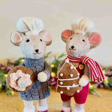 Large Pair of Felt Mice Bakers