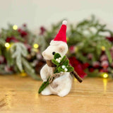 Felt Mouse Holding Mistletoe