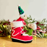 Felt Mice Playing in Santas Boot